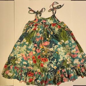 Girls Floral Dress with Bow Straps